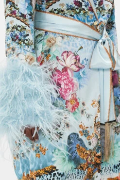 SPLIT CUFF SOFT COAT WITH FEATHERS LETTERS TO LEO -Vivid Couture CAMILLA 00024198 SPLIT CUFF SOFT COAT LETTERS TO LEO 5