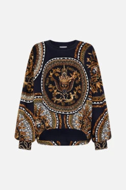 TUCK DETAIL SWEATER DUOMO KALEIDO 11 TUCK DETAIL SWEATER DUOMO KALEIDO -Vivid Couture CAMILLA 00024219 TUCK DETAIL SWEATER DUOMO KALEIDO GHOST 1