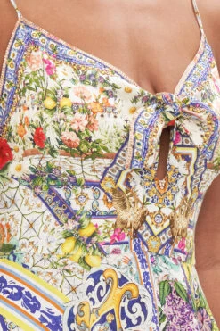 LONG DRESS WITH TIE FRONT AMALFI AMORE -Vivid Couture CAMILLA 00024270 AMALFIAMORE LONGDRESSW TIEFRONT 4