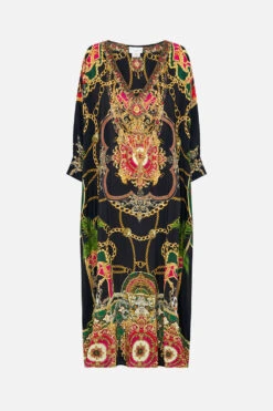 MIDI KAFTAN WITH CUFF JEALOUSY AND JEWELS -Vivid Couture CAMILLA 00024819 MIDI KAFTAN WITH CUFF JEALOUSY AND JEWELS GHOST