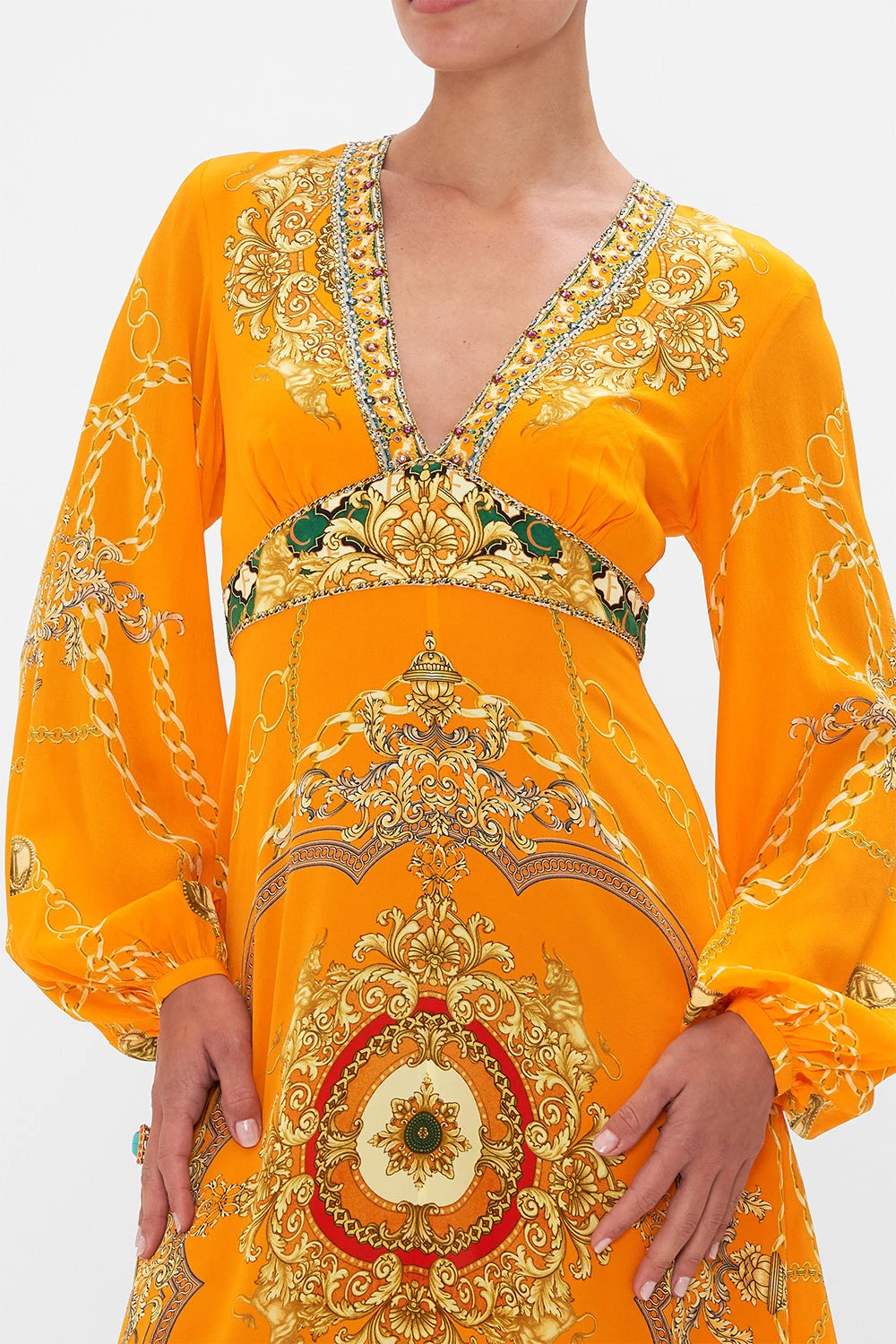 PRINTED LANTERN SLEEVE DRESS DANCING WITH THE BULLS - Image 5