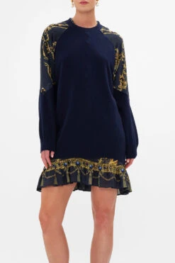 SILK SPLICED SHOULDER JUMPER MOONLIGHT MELODIES -Vivid Couture CAMILLA 00026421 SILK SPLICED SHOULDER JUMPER MOONLIGHT MELODIES 4