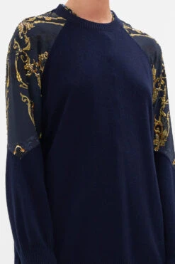 SILK SPLICED SHOULDER JUMPER MOONLIGHT MELODIES -Vivid Couture CAMILLA 00026421 SILK SPLICED SHOULDER JUMPER MOONLIGHT MELODIES 5