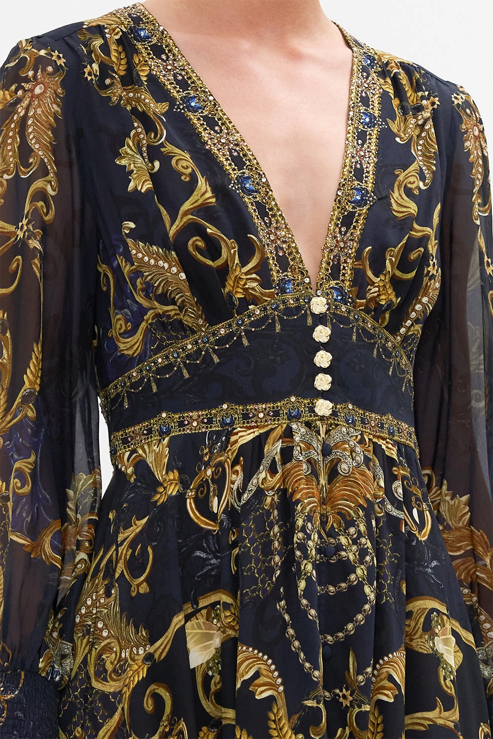 BUTTON DRESS WITH SHAPED WAISTBAND MOONLIGHT MELODIES - Image 5