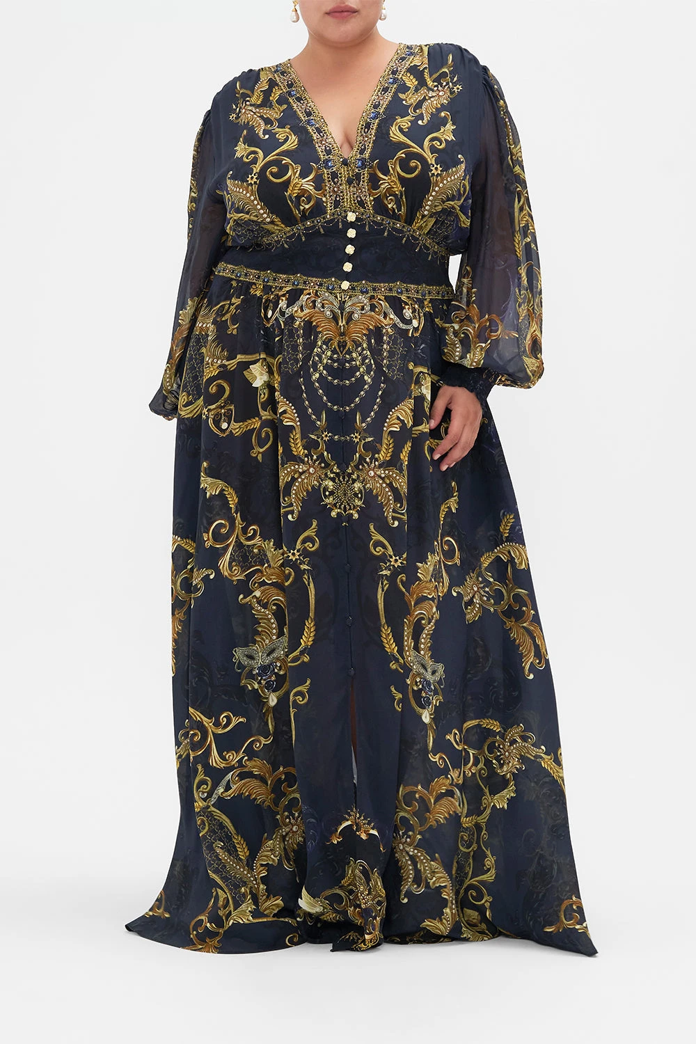 BUTTON DRESS WITH SHAPED WAISTBAND MOONLIGHT MELODIES - Image 8