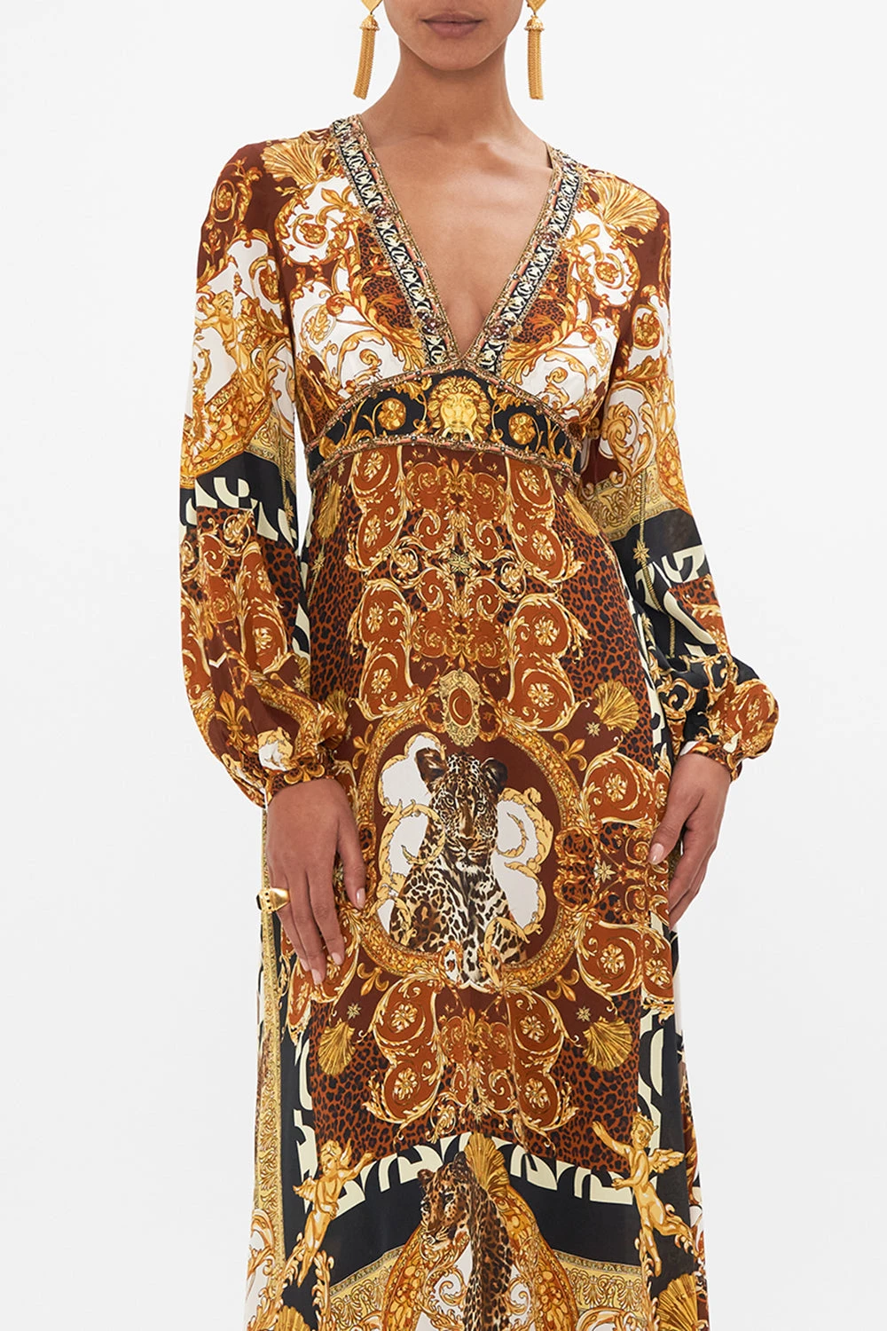 PRINTED LANTERN SLEEVE DRESS FEELING FRESCO 7 PRINTED LANTERN SLEEVE DRESS FEELING FRESCO - Image 5
