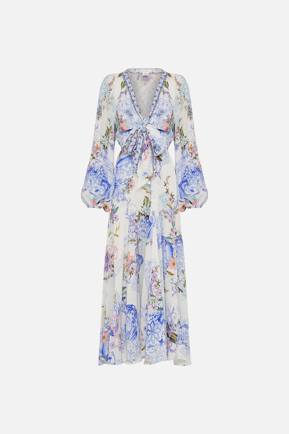 WRAP TIE DRESS WITH BLOUSON SLEEVE PAINT ME POSITANO 5 WRAP TIE DRESS WITH BLOUSON SLEEVE PAINT ME POSITANO - Image 3