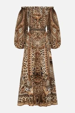 FRILL OFF THE SHOULDER LONG DRESS STANDING OVATION -Vivid Couture CAMILLA 00026638 FRILL OFF THE SHOULDER LONG DRESS STANDING OVATION GHOST 2