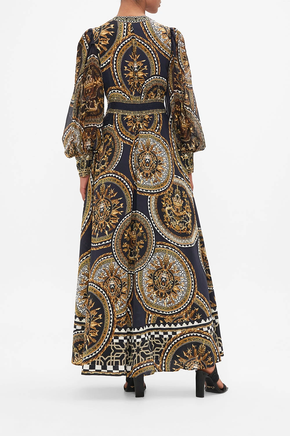 SHAPED WAISTBAND DRESS WITH GATHERED SLEEVES DUOMO KALEIDO 4 SHAPED WAISTBAND DRESS WITH GATHERED SLEEVES DUOMO KALEIDO - Image 2