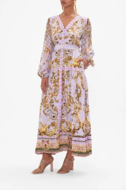 V NECK DRESS WITH BELT LAVENDER EVER AFTER -Vivid Couture CAMILLA 00028209 LAVENDEREVERAFTER VNECKDRESSWITHBELT 2