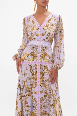 V NECK DRESS WITH BELT LAVENDER EVER AFTER -Vivid Couture CAMILLA 00028209 LAVENDEREVERAFTER VNECKDRESSWITHBELT 3