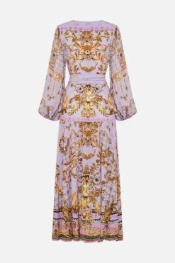 V NECK DRESS WITH BELT LAVENDER EVER AFTER -Vivid Couture CAMILLA 00028209 VNECKDRESSWITHBELT LAVENDEREVERAFTER GHOST 2