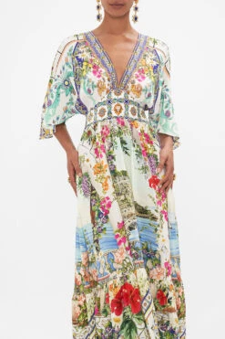 WAISTED DRESS WITH HEM RUFFLE AMALFI AMORE -Vivid Couture CAMILLA 00028212 AMALFIAMORE WAISTEDDRESSWITHHEMRUFFLE2