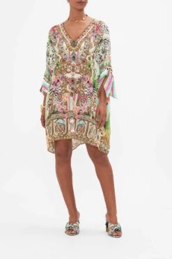 TIE SLEEVE SHORT V NECK KAFTAN DEAR AMORE MIO