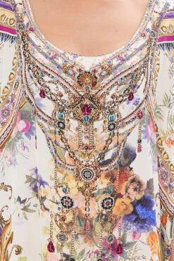 ROUND NECK KAFTAN FRIENDS WITH FRESCOS -Vivid Couture CAMILLA 00028222 ROUND NECK KAFTAN FRIENDS WITH FRESCOS 5