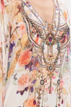 RAGLAN SLEEVE FLARED KAFTAN FRIENDS WITH FRESCOS -Vivid Couture CAMILLA 00028251 RAGLAN SLEEVE FLARED KAFTAN FRIENDS WITH FRESCOS 5