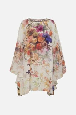 RAGLAN SLEEVE FLARED KAFTAN FRIENDS WITH FRESCOS -Vivid Couture CAMILLA 00028251 RAGLAN SLEEVE FLARED KAFTAN FRIENDS WITH FRESCOS GHOST 2