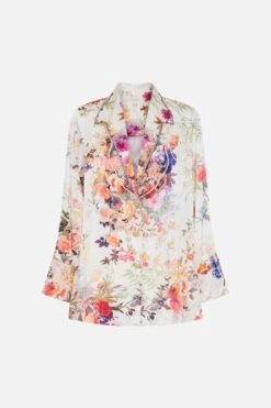 SINGLE BREASTED JACKET FRIENDS WITH FRESCOS -Vivid Couture CAMILLA 00028252 SINGLE BREASTED JACKET FRIENDS WITH FRESCOS GHOST 1