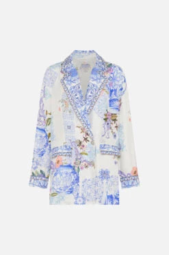 DOUBLE BREASTED SOFT JACKET PAINT ME POSITANO -Vivid Couture CAMILLA 00028256 DOUBLEBREASTEDSOFTJACKET PAINTMEPOSITANO GHOST 1