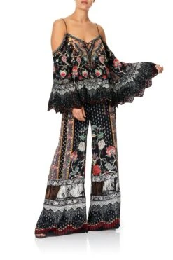 WIDE LEG DRAWSTRING WAIST PANT HAUTE PROVINCIAL -Vivid Couture Flared top 3 1024x1024 2x f3652818 81f7 4b91 9fde 3a99c3cdc098