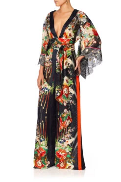 HIGH WAISTED TROUSER W/GODET QUEEN OF KINGS -Vivid Couture camilla queen of kings kimono w embroidery inserts6 1 74fb8690 3d6a 4aa9 b165 584935859168