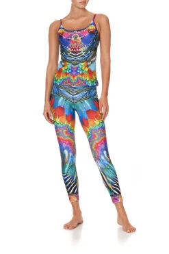 FITTED ACTIVE TANK RAINBOW GATHERING -Vivid Couture camilla fitted active tank rainbow gathering 2