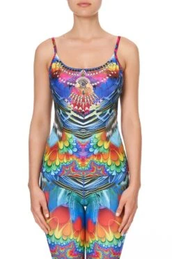 FITTED ACTIVE TANK RAINBOW GATHERING -Vivid Couture camilla fitted active tank rainbow gathering 4