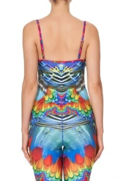 FITTED ACTIVE TANK RAINBOW GATHERING -Vivid Couture camilla fitted active tank rainbow gathering 6