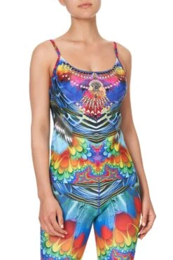 FITTED ACTIVE TANK RAINBOW GATHERING -Vivid Couture camilla fitted active tank rainbow gathering 7