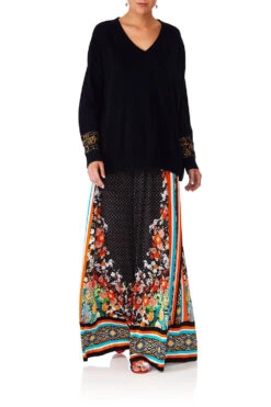 KNITTED FLARED PANTS GALAXY GIRL 17 KNITTED FLARED PANTS GALAXY GIRL -Vivid Couture camilla galaxy girl v neck loose fit jumper w emb 6 1