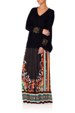 KNITTED FLARED PANTS GALAXY GIRL 18 KNITTED FLARED PANTS GALAXY GIRL -Vivid Couture camilla galaxy girl v neck loose fit jumper w emb 7 1