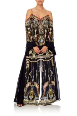 HIGH WAISTED TROUSER WITH GODET MIDNIGHT MEETING -Vivid Couture camilla high waisted trouser with godet midnight meeting 5 fad562b2 f55d 4746 a003 e53ff141125a