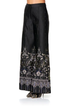 JACQUARD PANT WITH FRONT SEAMS REBELLE REBELLE -Vivid Couture camilla jacquard pant with front seams rebelle rebelle 4