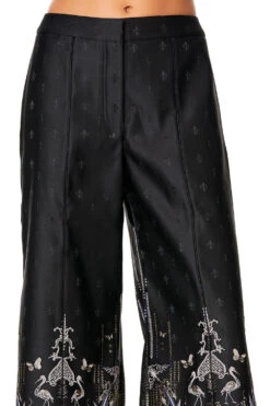 JACQUARD PANT WITH FRONT SEAMS REBELLE REBELLE -Vivid Couture camilla jacquard pant with front seams rebelle rebelle 5