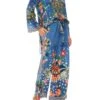LOUNGE TROUSER WITH TIE WAIST FARAWAY FLORALS -Vivid Couture camilla lounge trouser with tie waist faraway florals 1