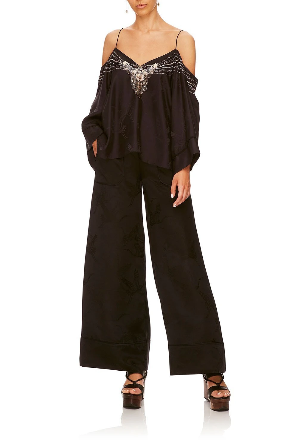 LOUNGE TROUSER WITH CUFFS SOLID BLACK 8 LOUNGE TROUSER WITH CUFFS SOLID BLACK - Image 6
