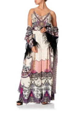 WIDE LEG PANT WITH GATHERED POCKETS VIOLET CITY -Vivid Couture camilla pants violet city 8