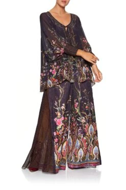 HIGH WAISTED TROUSER WITH GODET WILD FLOWER -Vivid Couture camilla raglan sleeve button up top wild flower 1 8a688386 8c63 4d2a b782 014b1a0e5333