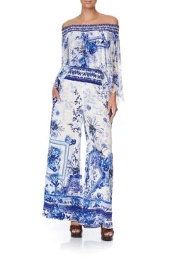 SHIRRED WAIST PANT CARDS FROM THE COAST -Vivid Couture camilla shirred pants cards from the coast 1