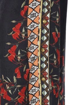 SIDE BUTTON UP PANT PAVED IN PAISLEY -Vivid Couture camilla side button up pant paved in paisley 5