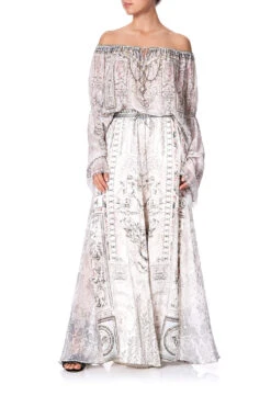 SOFT PANT WITH GODETS CRYSTAL CASTLE -Vivid Couture camilla soft pant with godets crystal castle 1