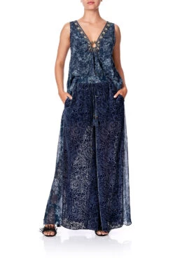 SOFT PANT WITH GODETS HOTEL BOHEME -Vivid Couture camilla soft pant with godets hotel boheme