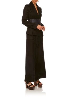 LOUNGE TROUSER WITH CUFFS SOLID BLACK 18 LOUNGE TROUSER WITH CUFFS SOLID BLACK -Vivid Couture camilla tailored kimono jacket wild moonchild 10 1 9ec283bb 869d 4ff1 8ade 2d7a9b7f983b