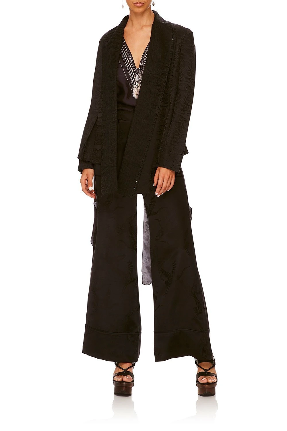 LOUNGE TROUSER WITH CUFFS SOLID BLACK 7 LOUNGE TROUSER WITH CUFFS SOLID BLACK - Image 5