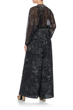WIDE LEG PANT WITH GATHERED POCKETS MOON SET -Vivid Couture camilla wide leg pant with gathered pockets moon set 3