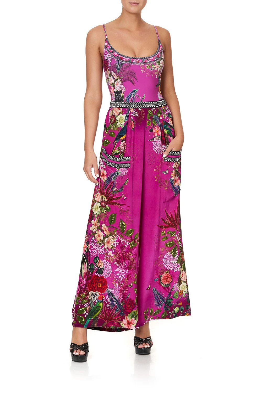 WIDE LEG TROUSER WITH FRONT POCKETS JUNGLE LANGUAGE 3 WIDE LEG TROUSER WITH FRONT POCKETS JUNGLE LANGUAGE