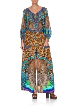WIDE LEG TROUSER WITH FRONT POCKETS MOTHER XANADU -Vivid Couture camilla wide leg trouser with front pockets mother xandadu 2