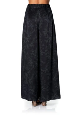 WIDE LEG PANT WITH GATHERED POCKETS NOIR BOUDOIR -Vivid Couture pants 3