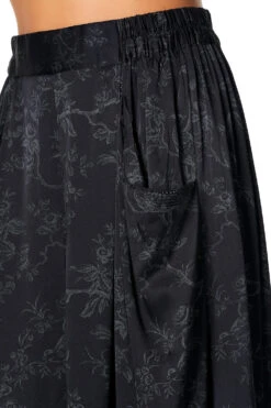 WIDE LEG PANT WITH GATHERED POCKETS NOIR BOUDOIR -Vivid Couture pants 4